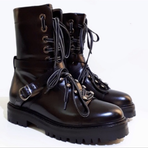 Valentino Garavani Rockstud Boots Motorcycle Moto Kylie Jenner - Picture 2 of 12